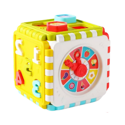 Cubo Educativo com Formas Números Relógio Multicolor