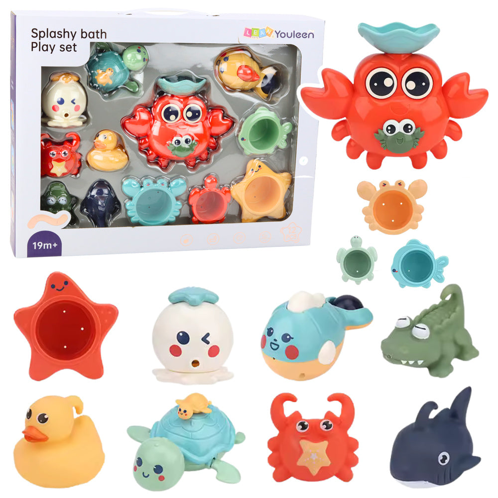 Conjunto de Banho Caranguejo Animais Marinhos 12 Peças
