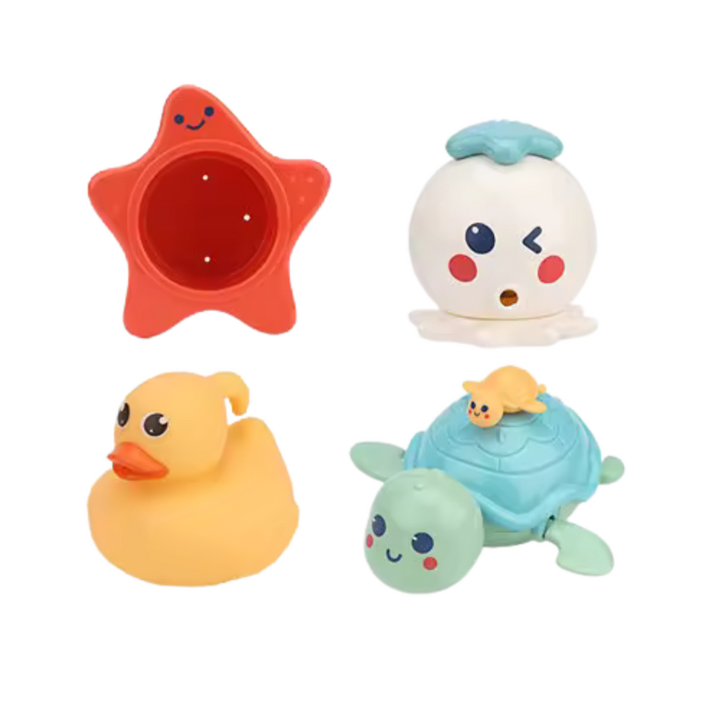 Conjunto de Banho Caranguejo Animais Marinhos 12 Peças
