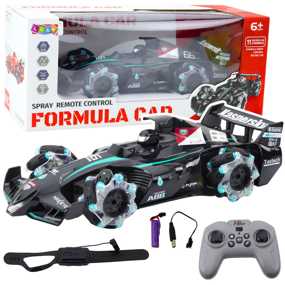 Carro Desportivo RC com Fumo 2.4G Preto