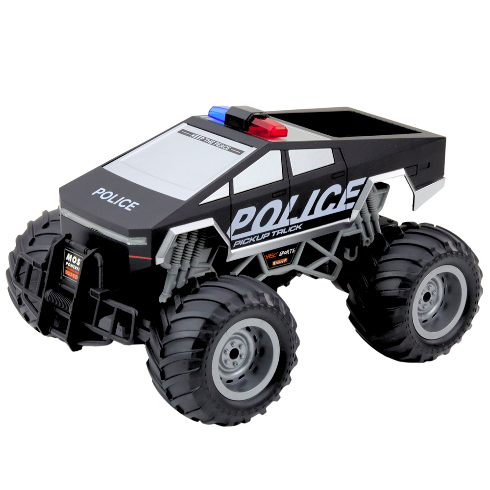 Jipe Polícia RC Off-Road Preto 1:16