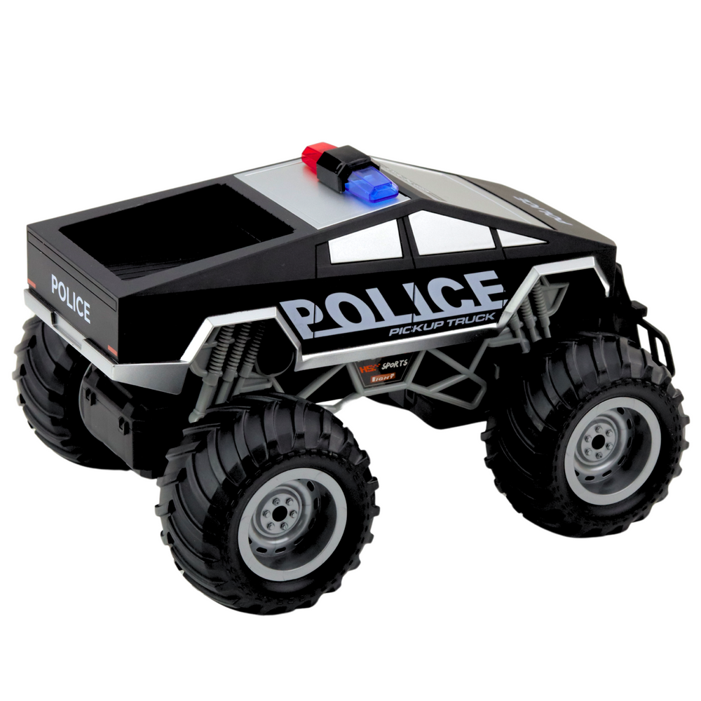 Jipe Polícia RC Off-Road Preto 1:16