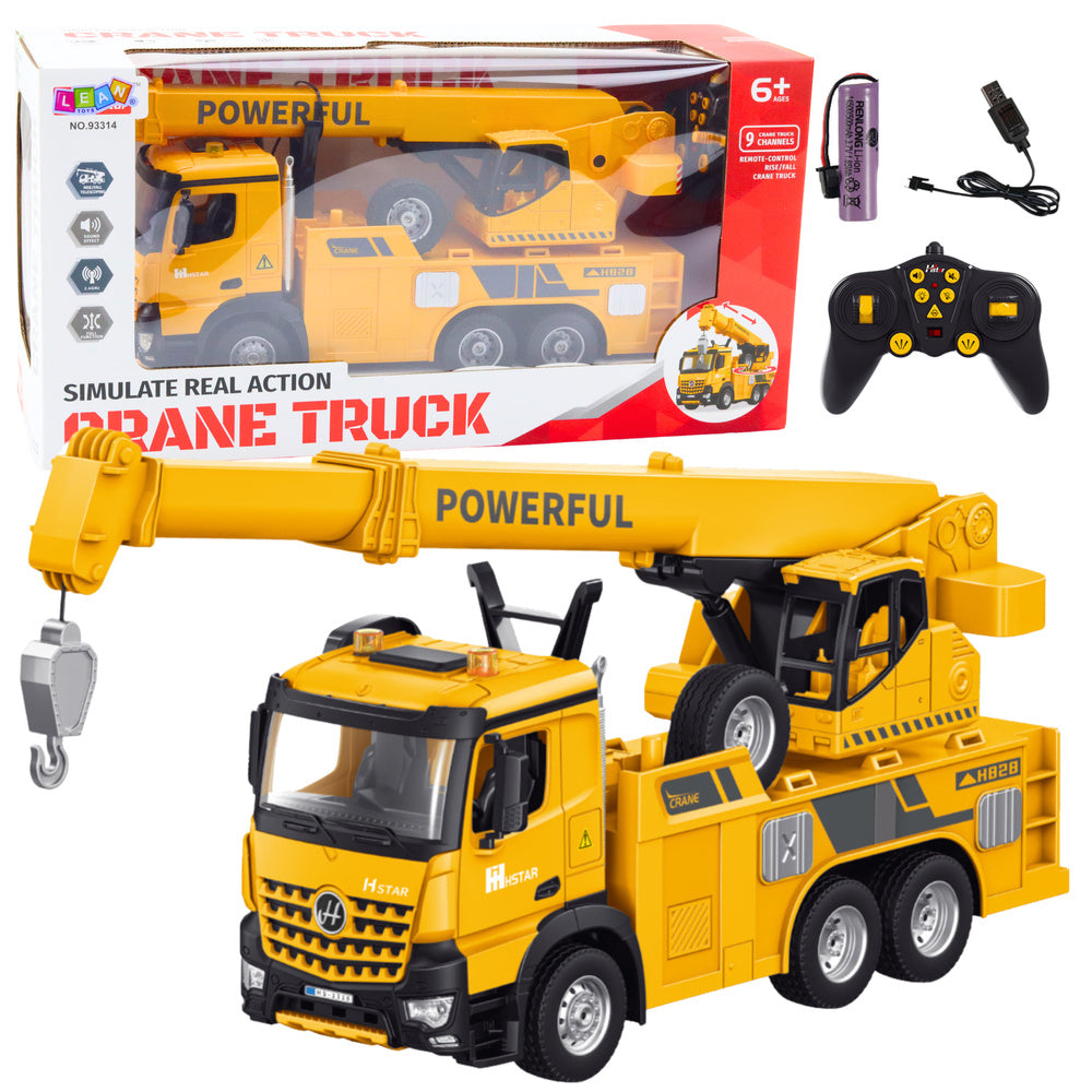 Grua RC com Gancho 2.4G 9CH Amarela