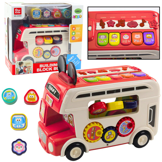 Autocarro Educativo Interativo com Formas Luzes e Sons Vermelho