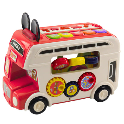 Autocarro Educativo Interativo com Formas Luzes e Sons Vermelho