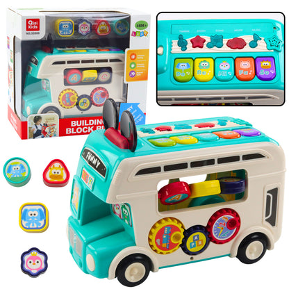 Autocarro Educativo Interativo com Formas Luzes e Sons Turquesa