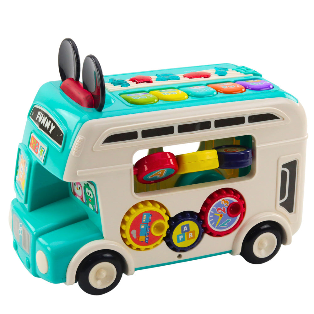 Autocarro Educativo Interativo com Formas Luzes e Sons Turquesa