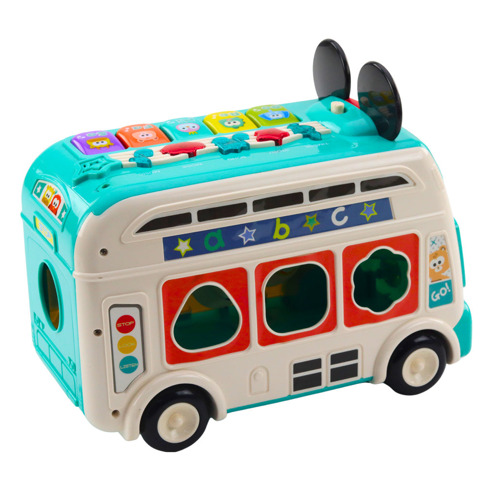 Autocarro Educativo Interativo com Formas Luzes e Sons Turquesa