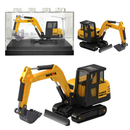 Escavadora Metálica Huina Amarela 1:80