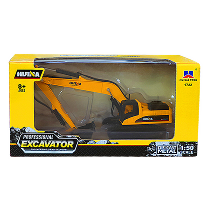 Escavadora de Lagartas Metálica Huina Amarela 1:50