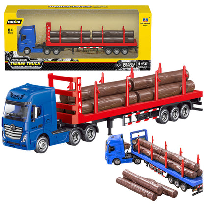 Camião Transporte de Madeira Metálico Huina Vermelho 1:50