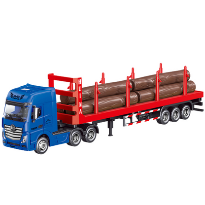Camião Transporte de Madeira Metálico Huina Vermelho 1:50