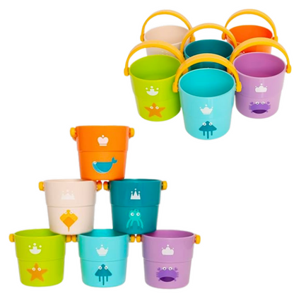 Conjunto de Baldes de Banho com Furos 6 Peças