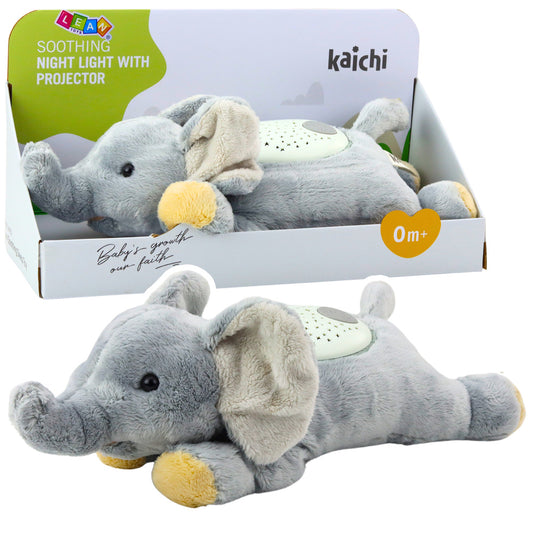 Peluche Elefante Dorminhoco com Projetor Sons Ruído Branco