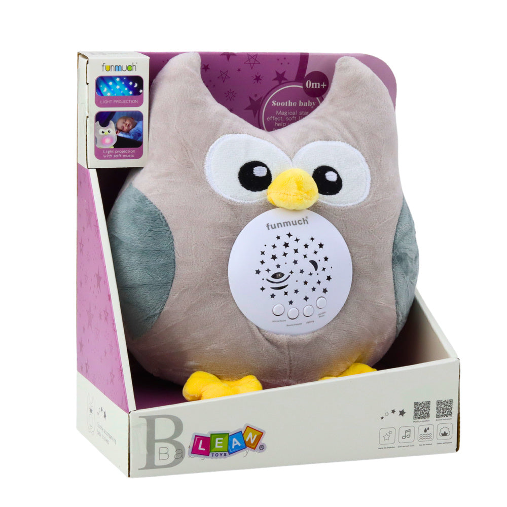 Peluche Coruja Dorminhoca com Projetor e Som