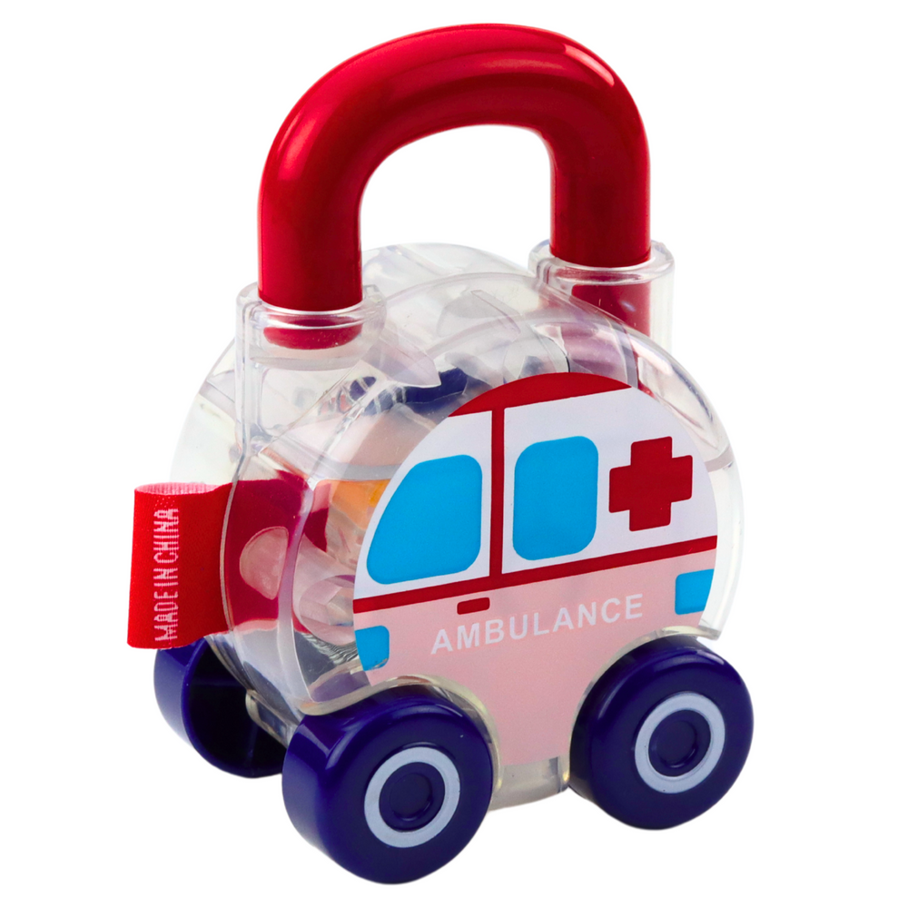 Conjunto de Carros Educativos Polícia Bombeiros Ambulância 3 Peças