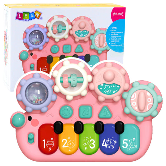 Piano Interativo com Engrenagens Rosa