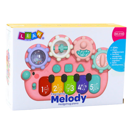 Piano Interativo com Engrenagens Rosa