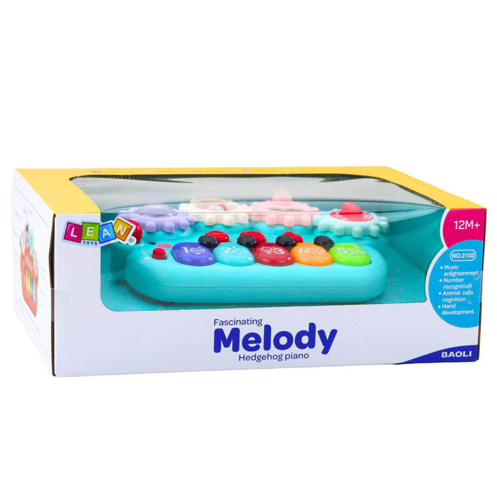 Piano Interativo com Engrenagens Azul