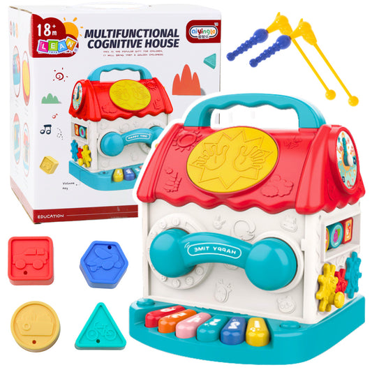 Casa Educativa Interativa Cubo Chocalho Formas Sons Multicolor