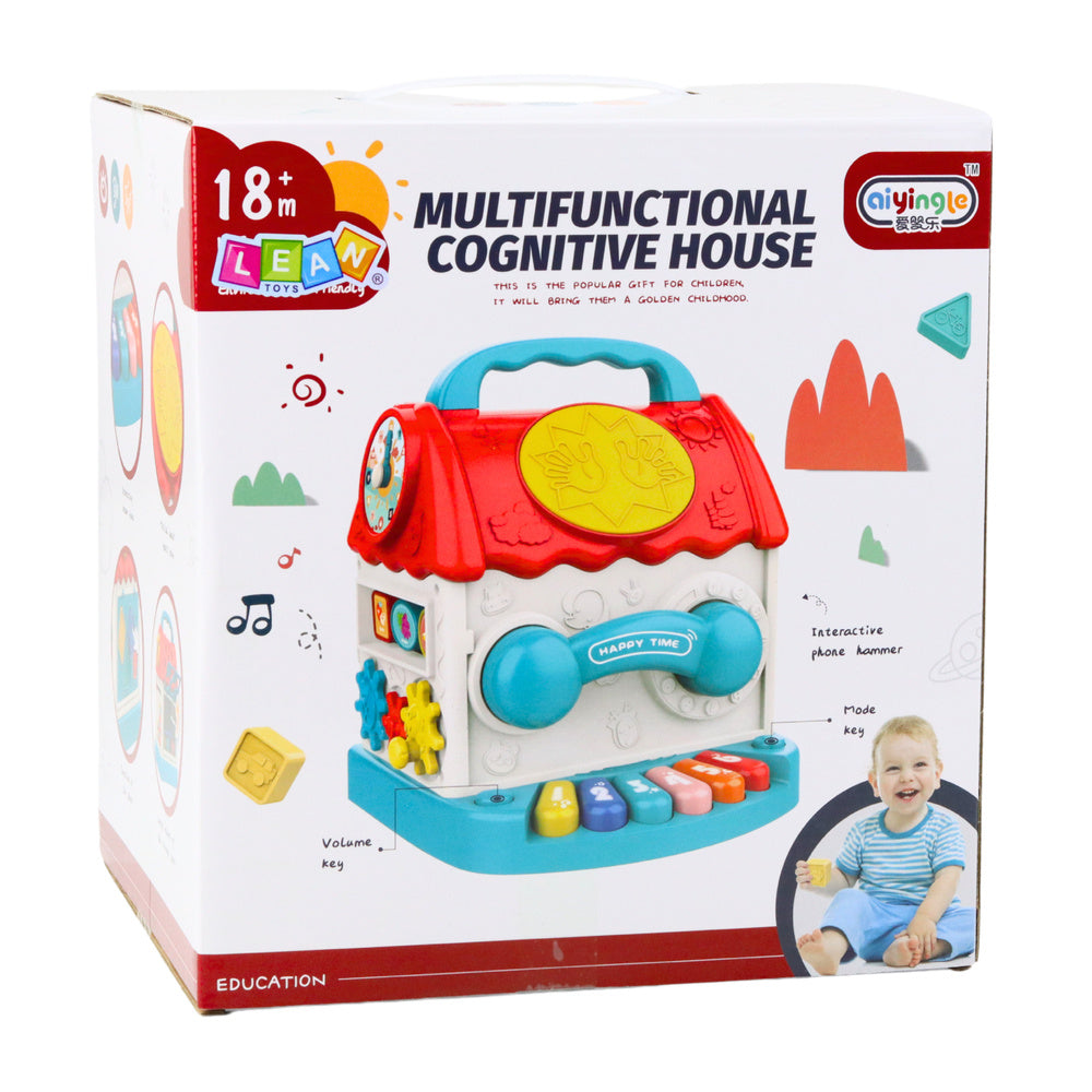 Casa Educativa Interativa Cubo Chocalho Formas Sons Multicolor