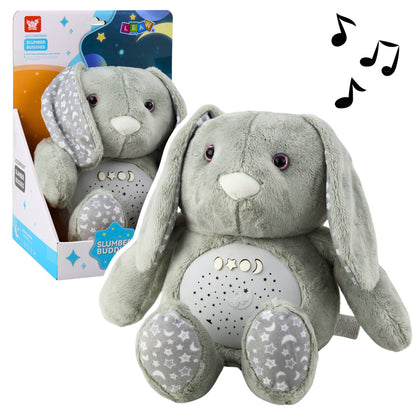 Peluche Coelho Dorminhoco com Projetor Sons Ruído Cinzento