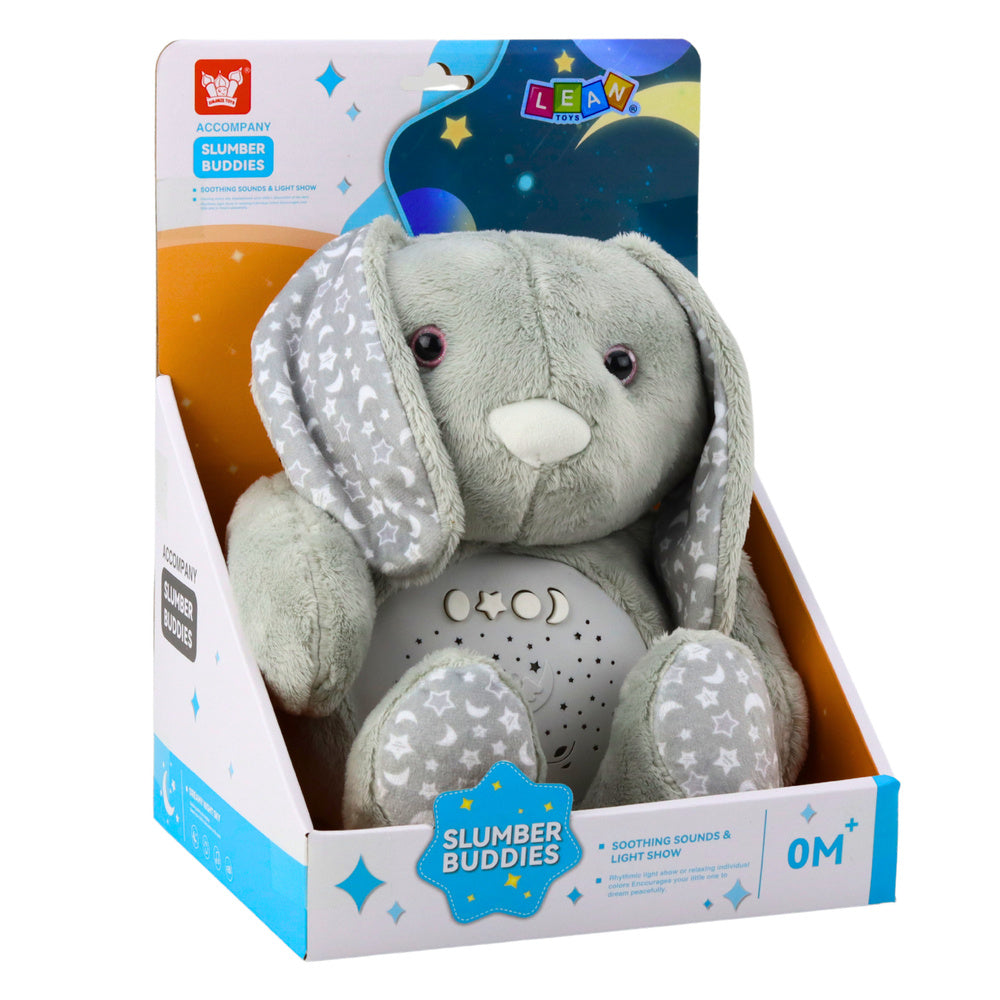 Peluche Coelho Dorminhoco com Projetor Sons Ruído Cinzento