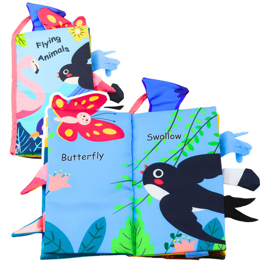 Livro Sensorial Macio Pássaros com Apito Multicolor