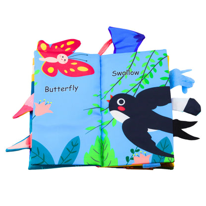 Livro Sensorial Macio Pássaros com Apito Multicolor