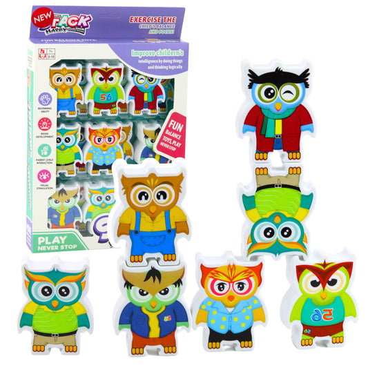 Jogo Educativo Corujas Puzzle Lógico Dominó 18 Peças