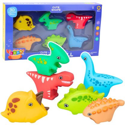 Conjunto de Banho Dinossauros de Borracha 6 Peças