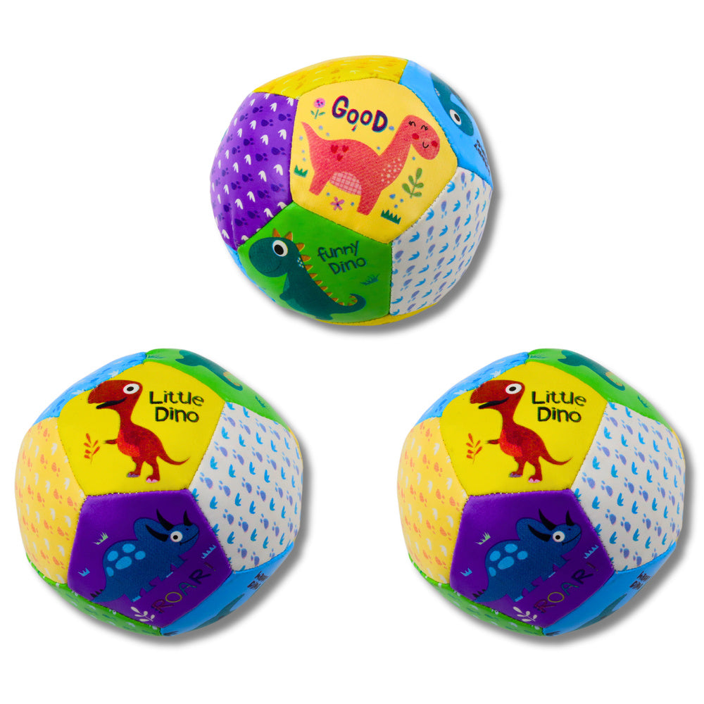 Conjunto de 3 Bolas Macias Dinossauros 9cm