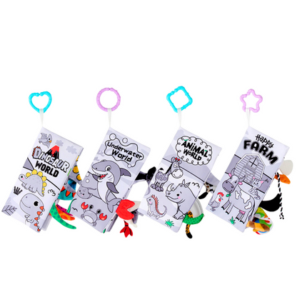 Conjunto de 4 Livros Sensoriais Macios para Bebé