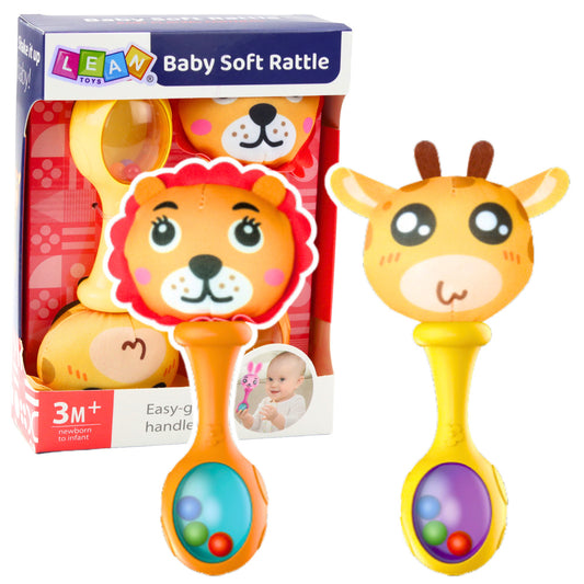 Conjunto de Chocalhos com Bolas Macias Girafa Leão 2 Peças