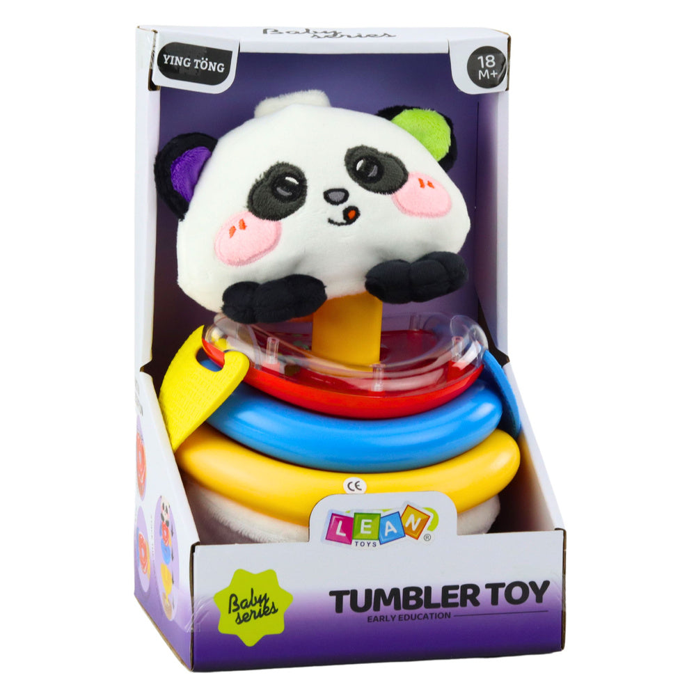 Brinquedo Sensorial Panda Pirâmide com Mordedores e Chocalho