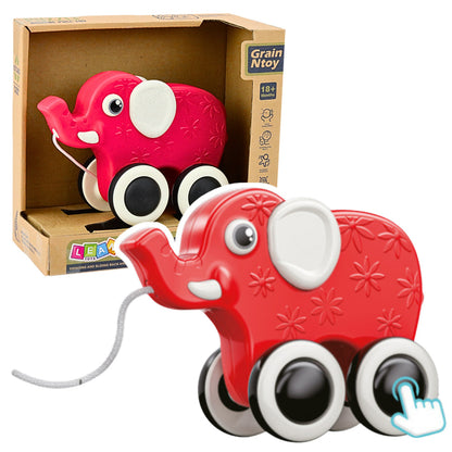 Elefante de Puxar com Apito Vermelho