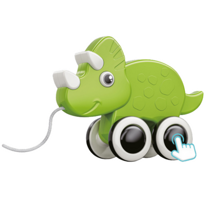 Dinossauro de Puxar com Apito Verde