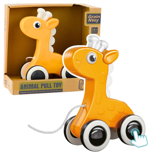 Girafa de Puxar com Apito Amarela