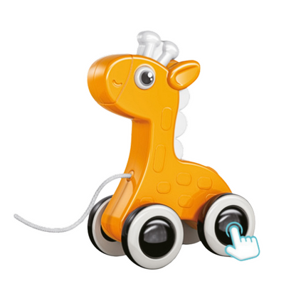 Girafa de Puxar com Apito Amarela