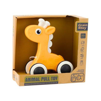Girafa de Puxar com Apito Amarela