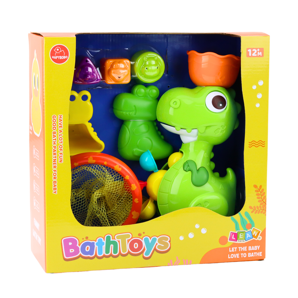 Conjunto de Banho Dinossauro com Moinho 8 Peças