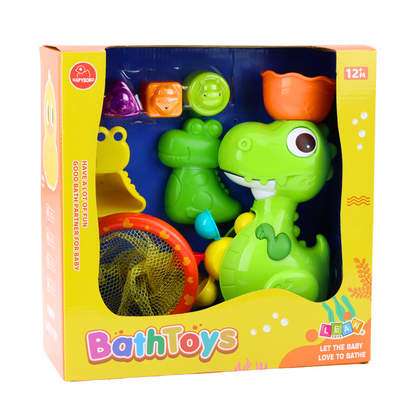 Conjunto de Banho Dinossauro com Moinho 8 Peças