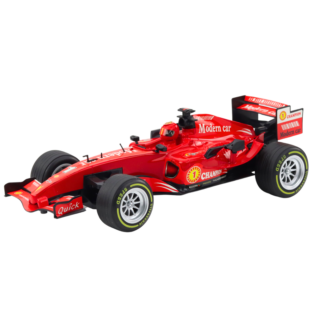 Carro de Corrida RC com Volante Luzes e Sons Vermelho 1:12