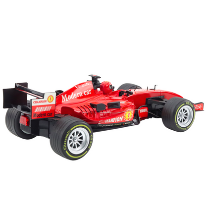 Carro de Corrida RC com Volante Luzes e Sons Vermelho 1:12