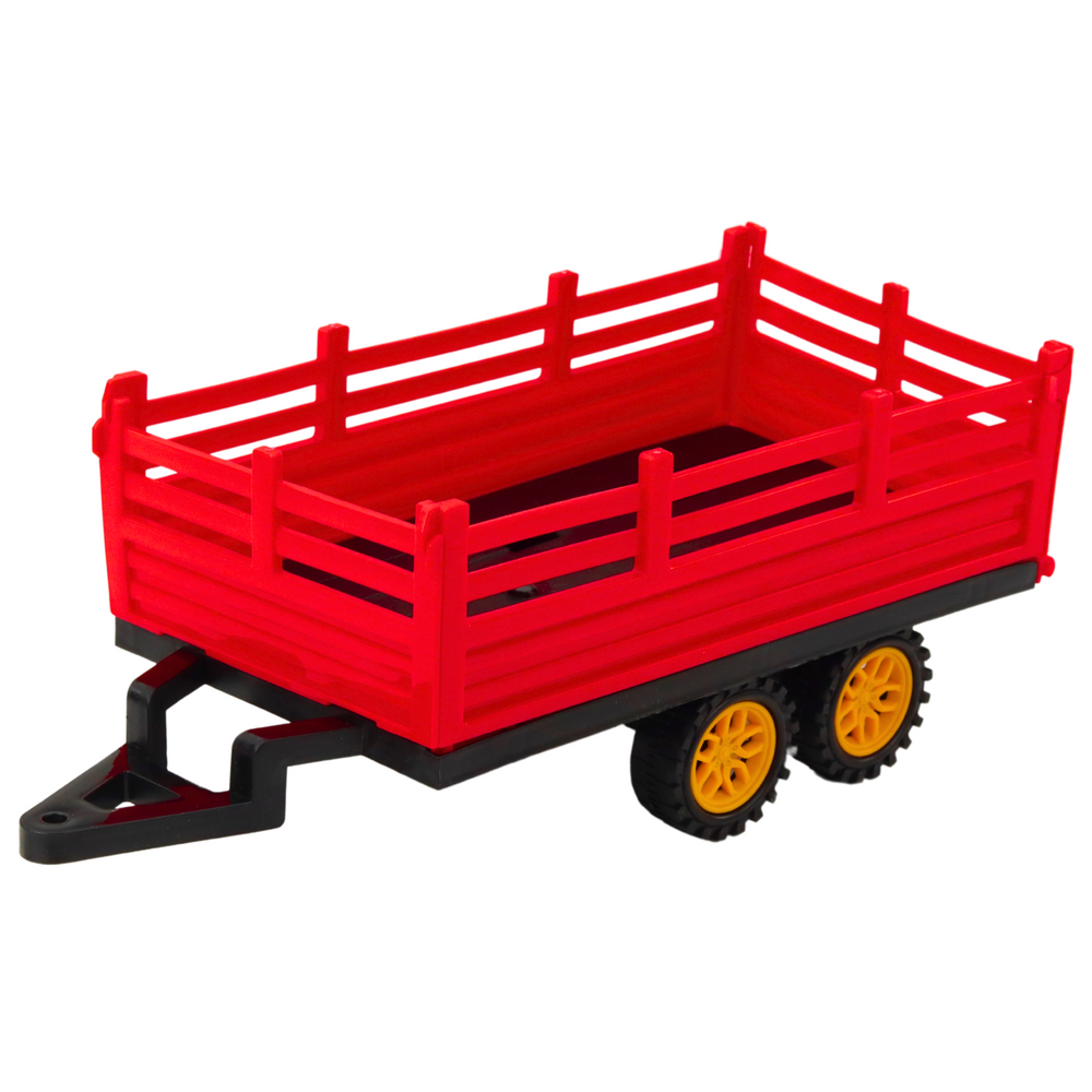 Trator Agrícola RC com Reboque Vermelho