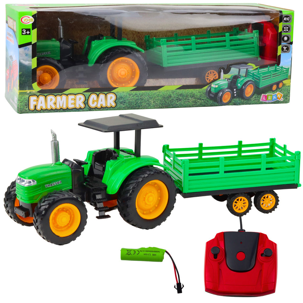Trator Agrícola RC com Reboque Verde