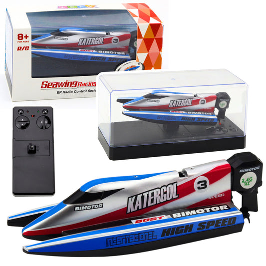 Barco RC Azul Prateado 14cm