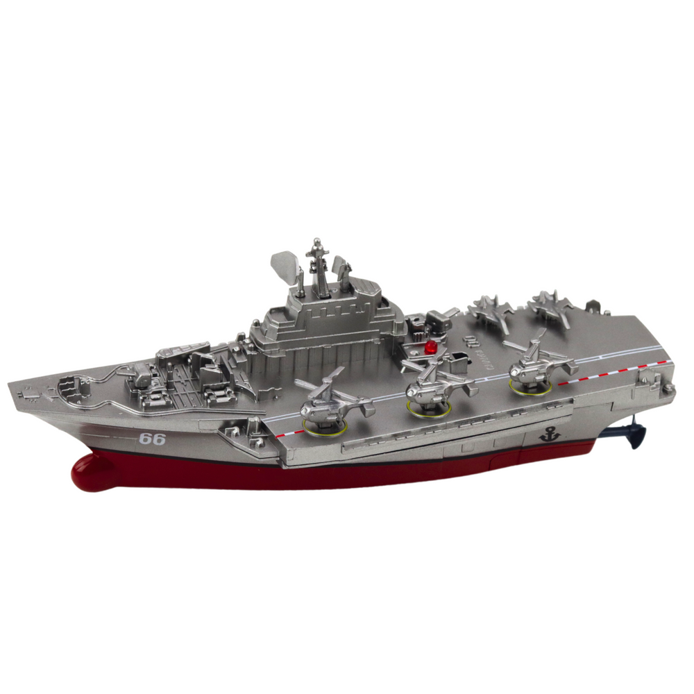 Navio Militar RC Prateado 15cm