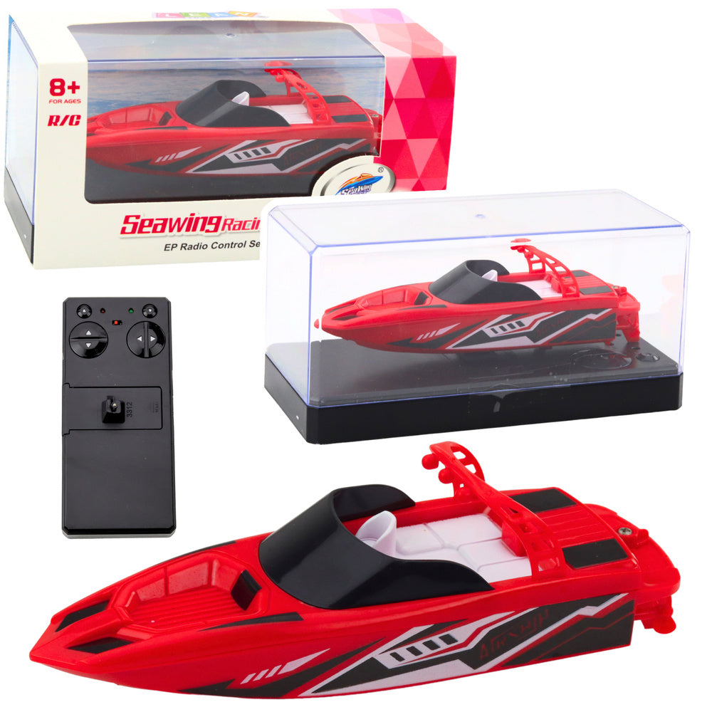 Barco RC Branco Vermelho 15cm