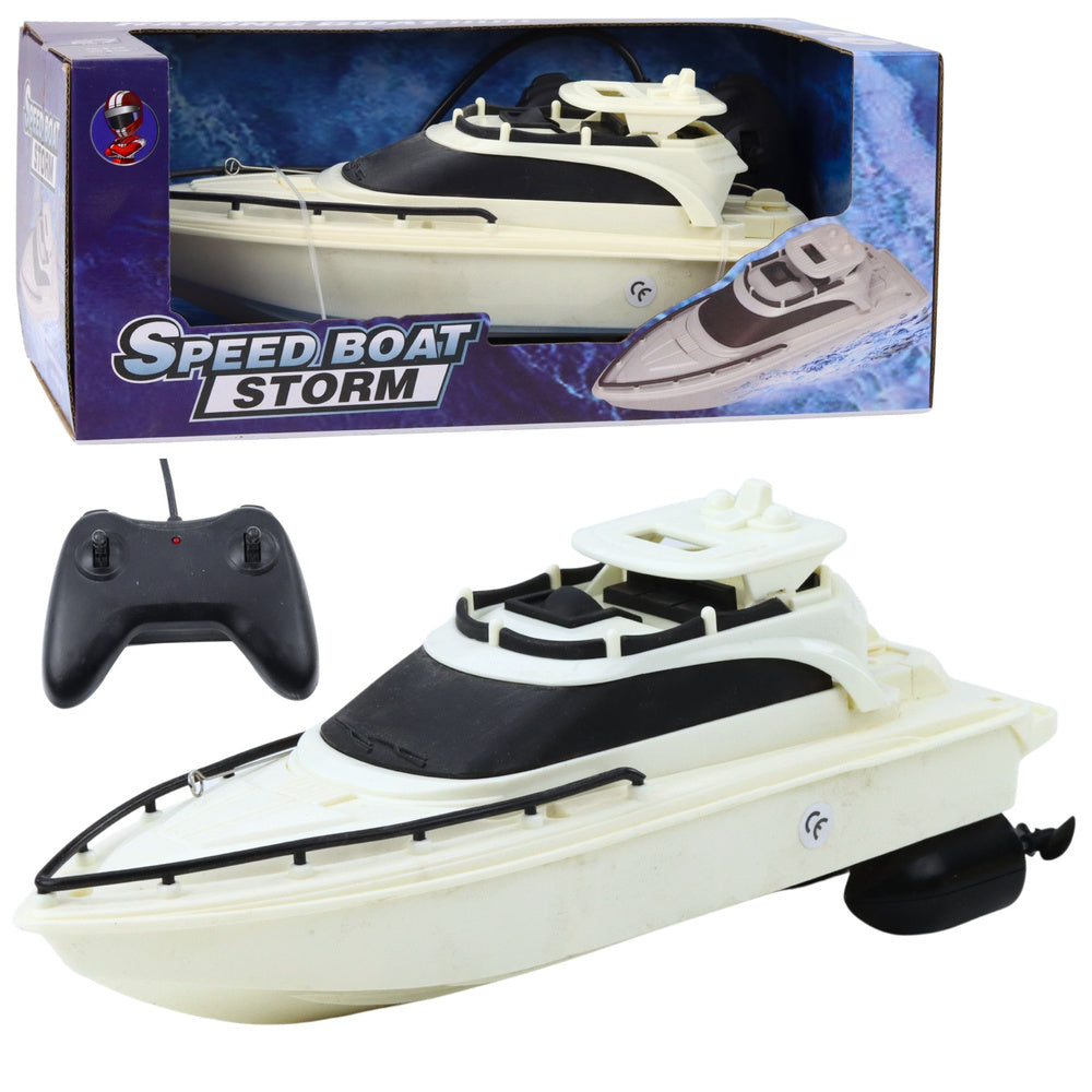 Barco RC Preto Branco a Pilhas